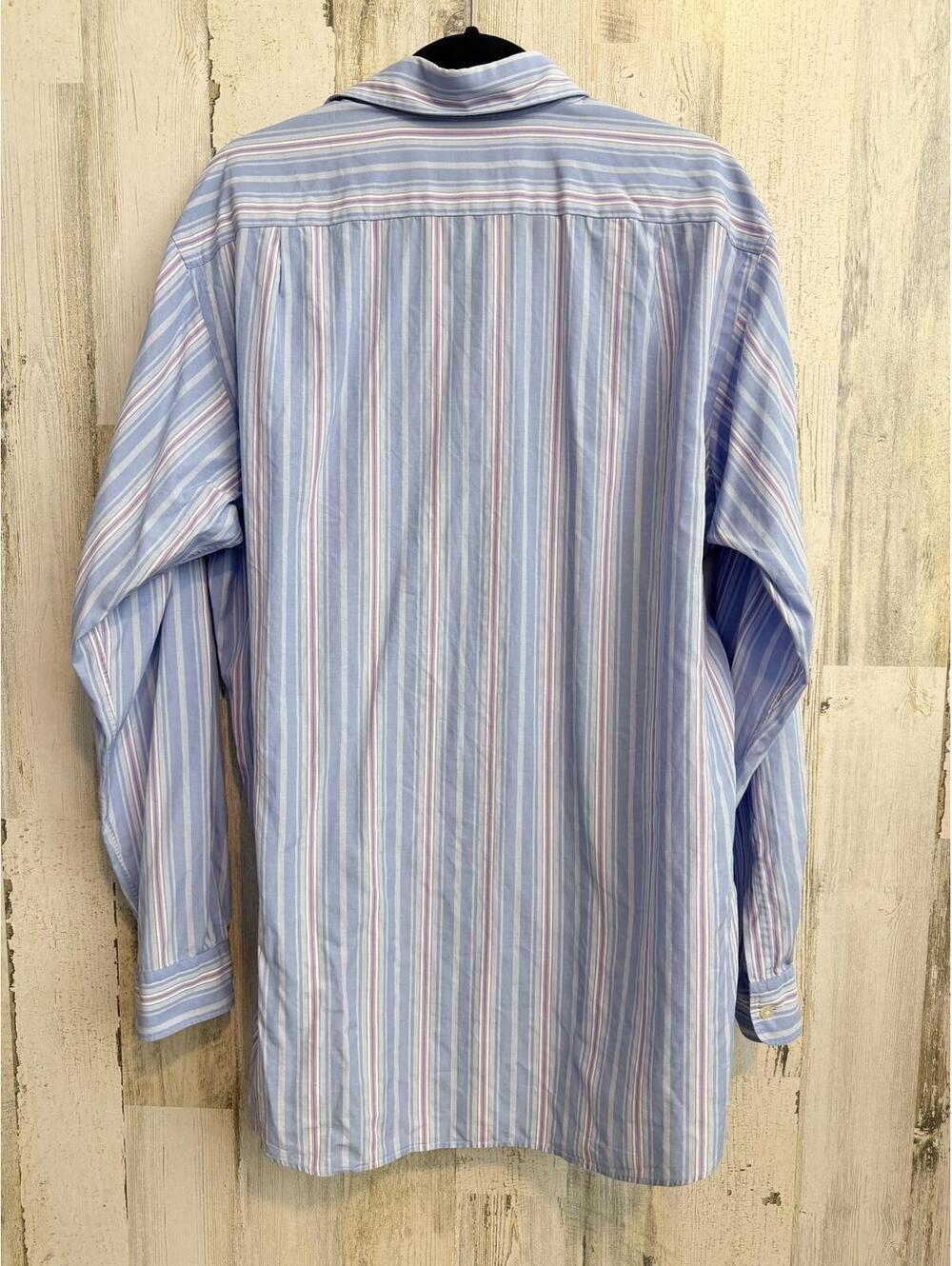 Vintage Polo Golf Ralph Lauren Westerton Striped Two-Ply Cotton Shirt Mens - Picture 2 of 10